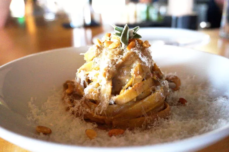 Yak liver tagliatelle: a previous Test Table Tuesday creation that made its way onto the regular menu. - MARK ANTONATION
