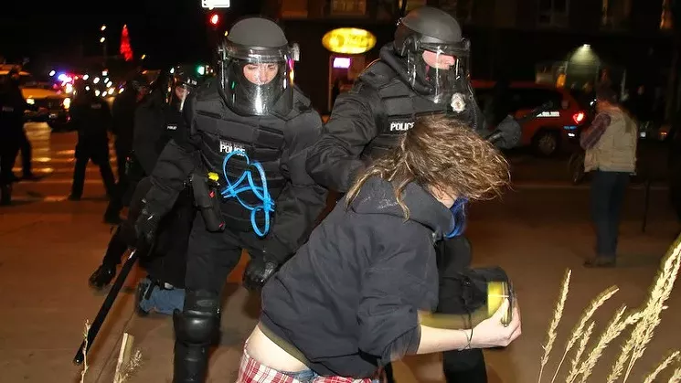 Another photo from our February 2012 "F*ck the Police" rally slideshow. - PHOTO BY BRANDON MARSHALL