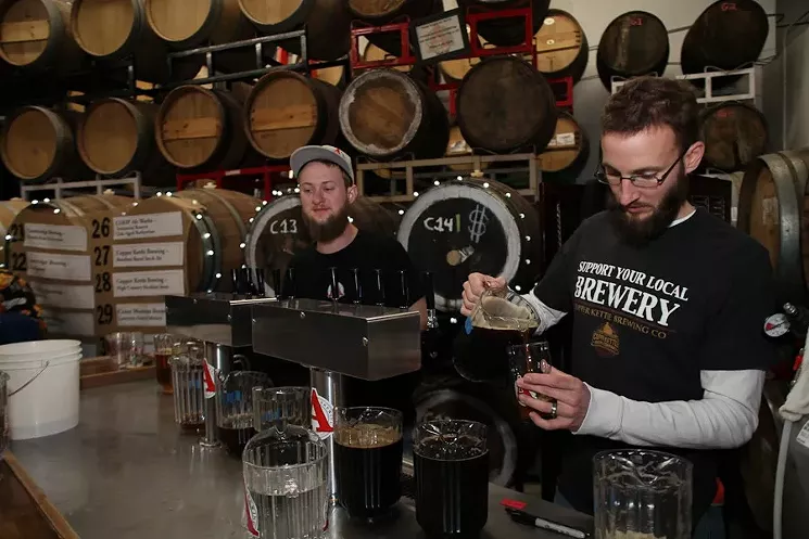 The parties at Avery's old space, like Strong Ale Fest in 2013, were the stuff of legend. - BRANDON MARSHALL/WESTWORD