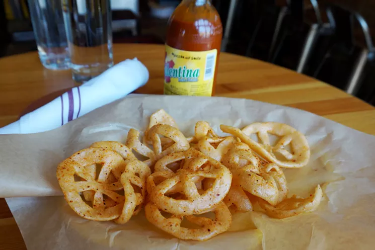 Duritos are a street-cart staple; they're similar to a wheat-based pasta and puff up when fried. - MARK ANTONATION