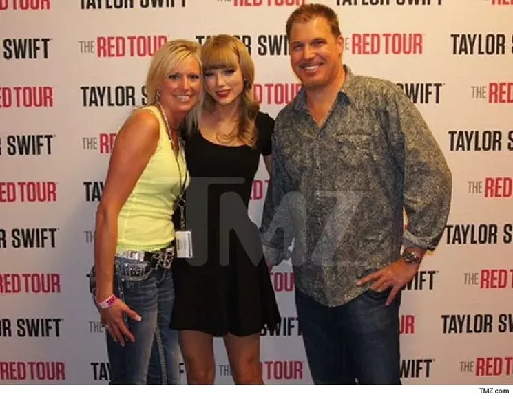 The alleged "sexual assault" photo featuring Taylor Swift and Denver DJ David Mueller, seen with KYGO Shannon Melcher, that was obtained by TMZ. - TMZ