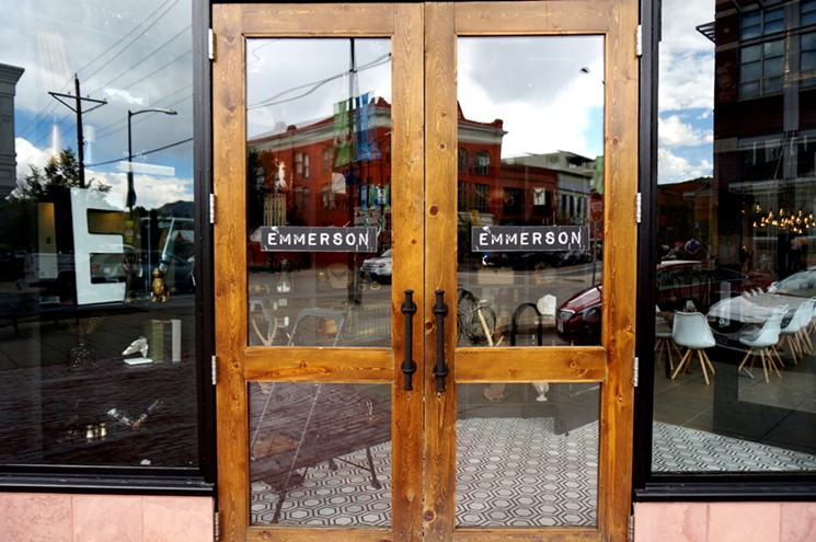 The front entrance of Emmerson, at the corner of 16th and Pearl streets in Boulder. - MARK ANTONATION