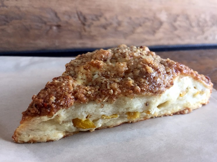 Spruce's peach scone with pecan topping. - VERONICA PENNEY