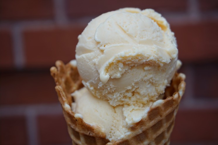 Peaches & Cream ice cream by Frozen Matter. - VERONICA PENNEY