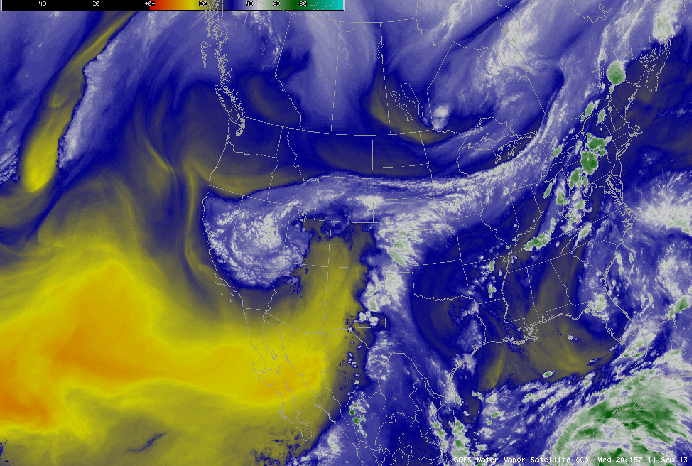 The weather pattern that led to the September 2013 floods. High pressure trapped in an upper-level area of low pressure over the Four Corners, pumping in moisture out of the Gulf of Mexico and Pacific Ocean. - UNIVERSITY OF WISCONSIN.