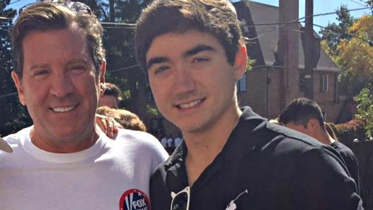 A Facebook photo shows former Fox News personality Eric Bolling with his son, Eric Bolling Jr., on the CU Boulder campus. - FACEBOOK