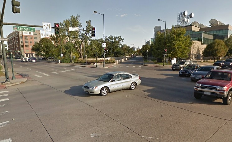 North Lincoln Street at East Speer Boulevard. - GOOGLE MAPS
