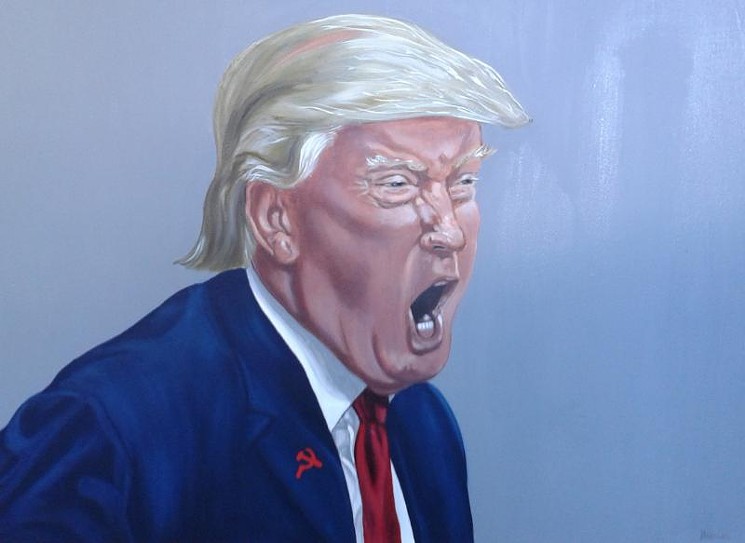 Sharon Brown, "Donald Trump I," oil on canvas. - PATTERN SHOP STUDIO