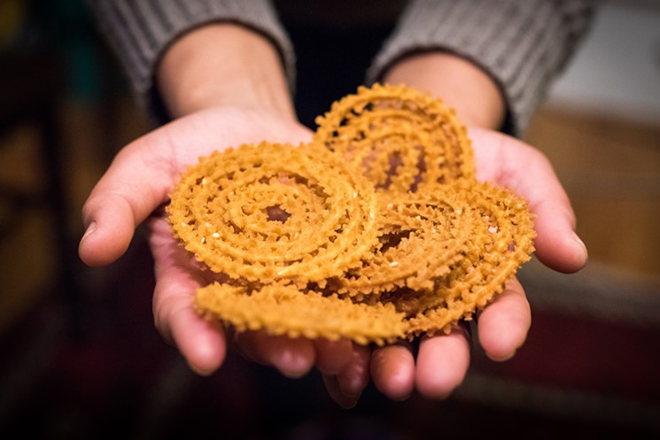Murukku are crunchy, spiced snacks typical of South Indian street vendors. - COURTESY OF NAMKEEN