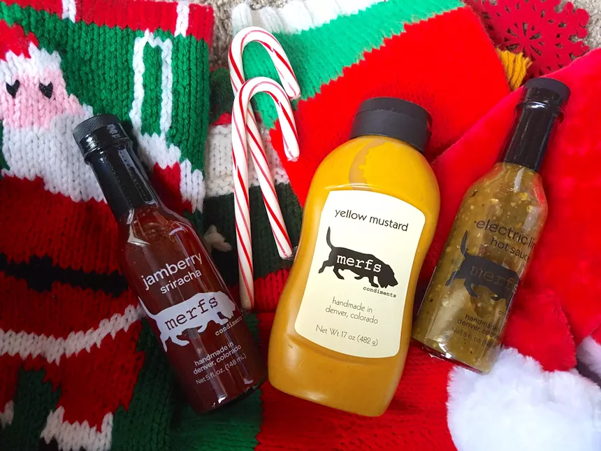Merf's Condiments makes an awesome yellow mustard, berry sriracha and lime-tinged green hot sauce. - LINNEA COVINGTON