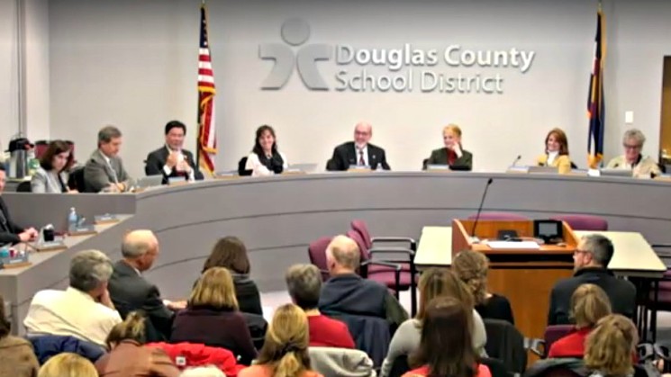 The Douglas County School Board at the December 4 meeting. - DCSDK12.ORG