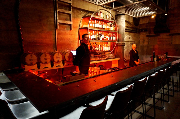 The downstairs izakaya bar in Industry's former boiler room. - MARK ANTONATION