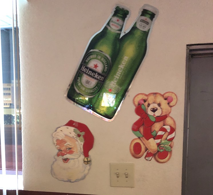 Old holiday decorations plus Heineken ads equal awesome. - SARAH JAMES
