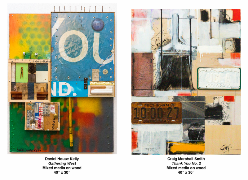 Craig Marshall Smith responds to a mixed-media piece by Daniel House Kelly. - COURTESY OF THE MUSEUM OF OUTDOOR ARTS
