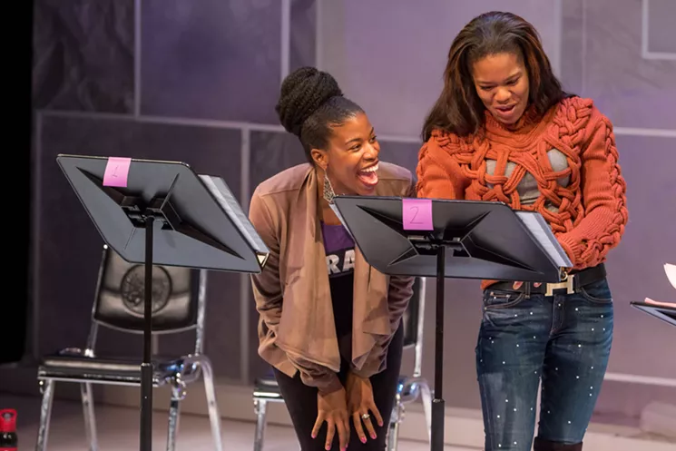 Valeka Holt (left) and Jasmine Hughes read Donetta Lavinia Gray's Last Night and the Night Before at the 2017 New Play Summit. - ADAMS VISCOM