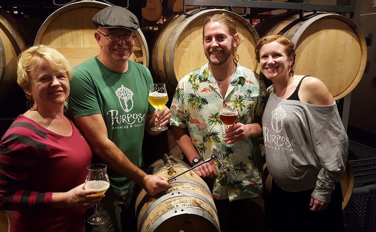 Zach and Laura Wilson (right) are leaving Purpose Brewing in the hands of Peter and Frezi Bouckaert.