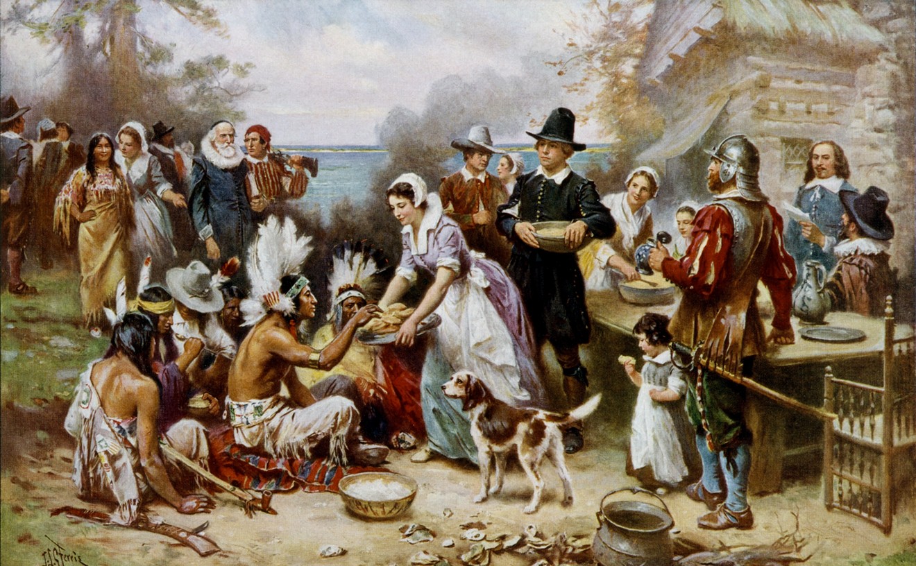 "The First Thanksgiving, 1621," by Jean Leon Gerome Ferris, circa 1912.