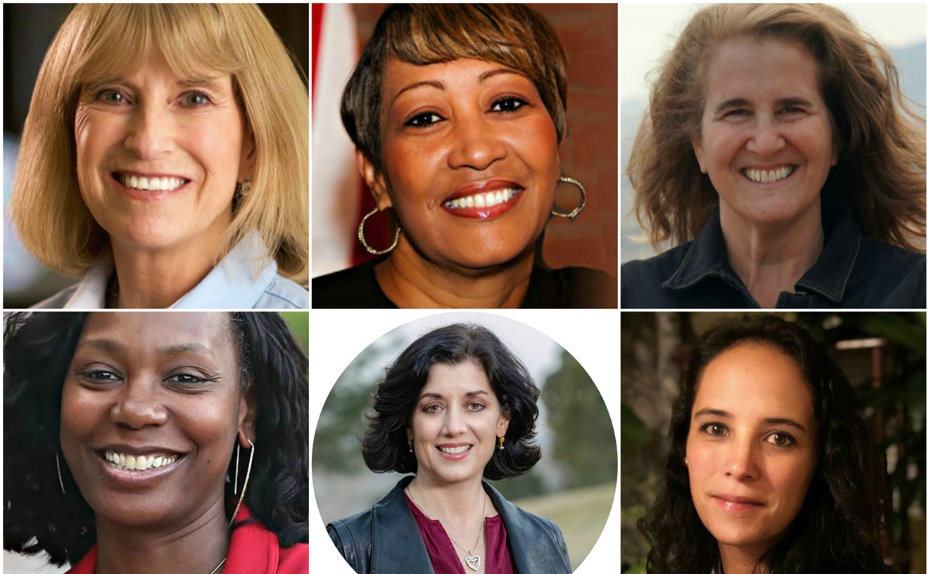 Alice Madden, Angela Williams, Diana Bray, Lorena Garcia, Michelle Ferrigno Warren and Stephany Rose Spaulding (clockwise from upper left) are running for U.S. Senate in Colorado.
