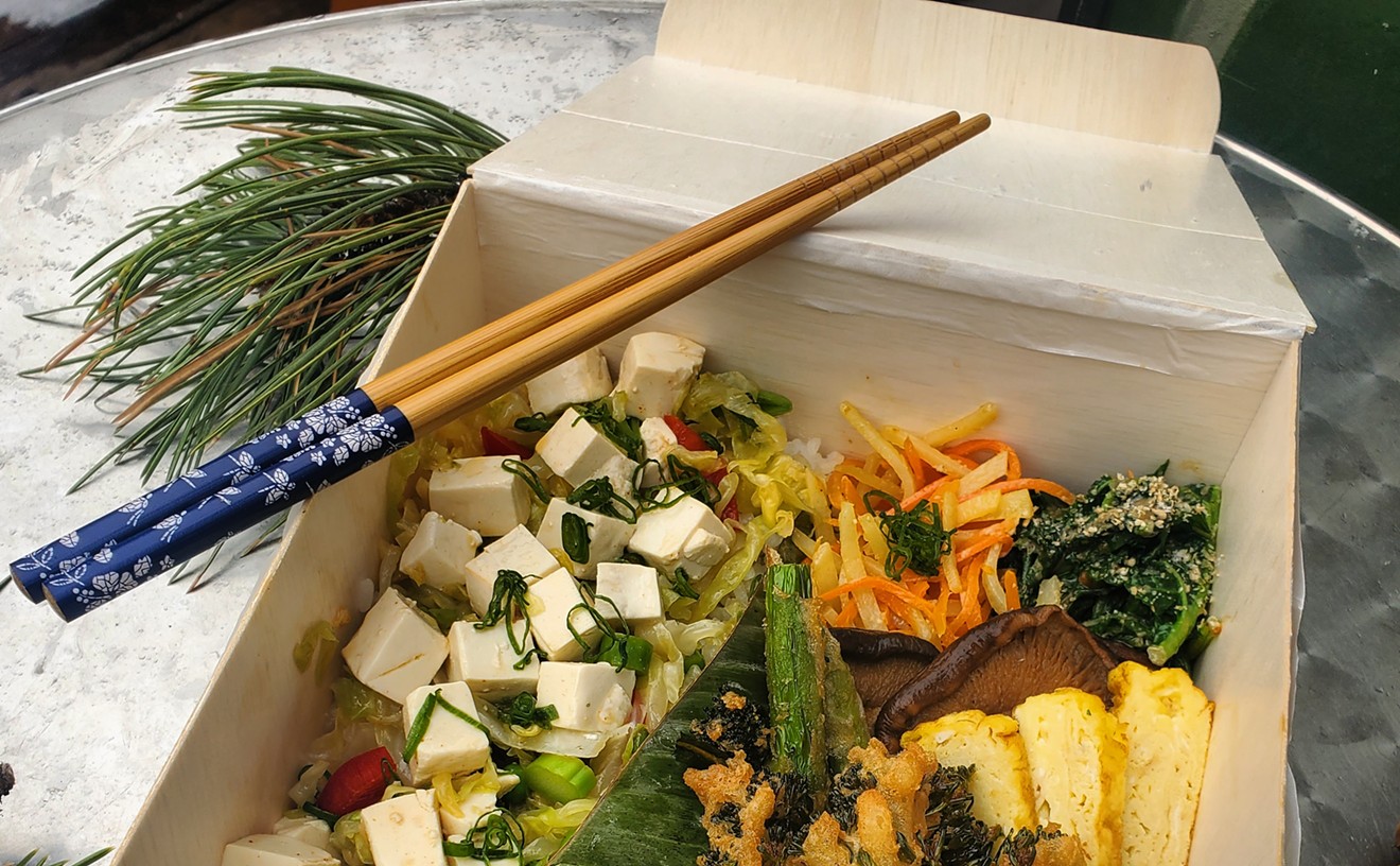 Kitsune's bento boxes come with a variety of Japanese-inspired ingredients.