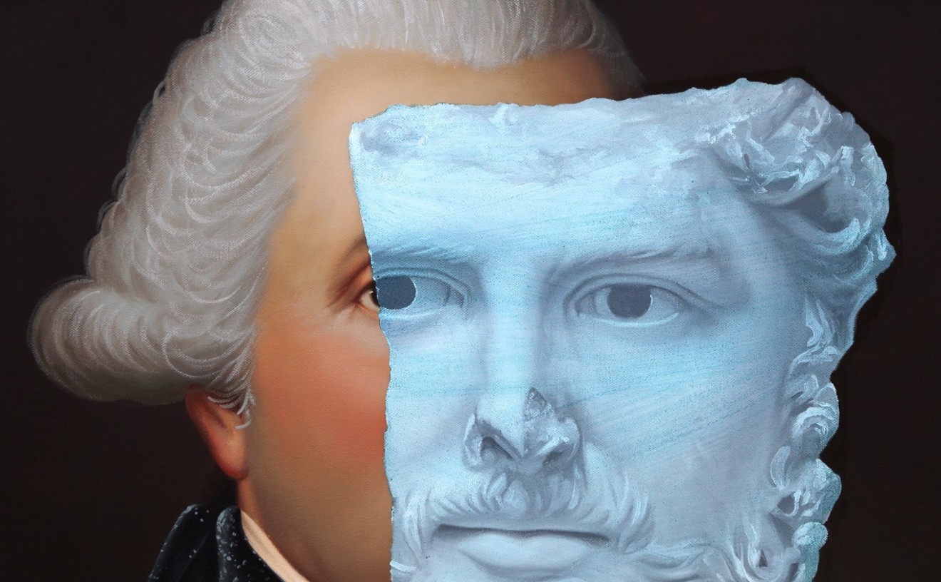 A detail of Shawn Huckins's portrait of George Washington.
