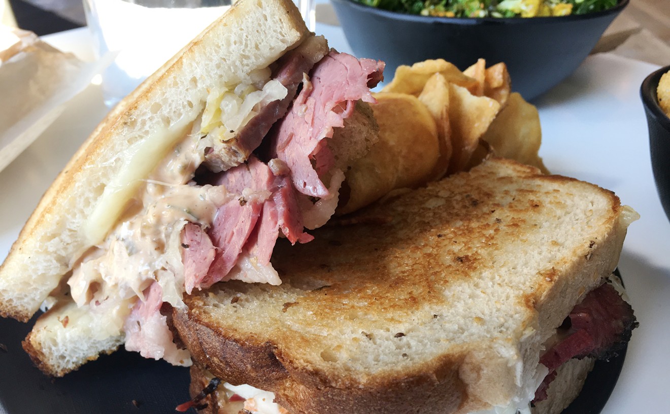 Rye Society uses bread from Denver's City Bakery and its pastrami from Old World Provisions in New York to make its Reuben sandwiches.