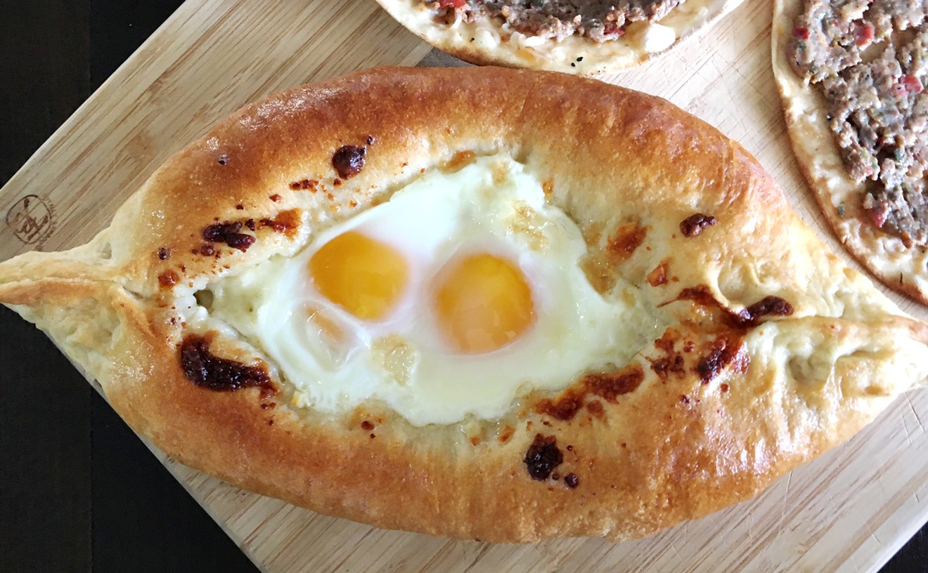 House of Bread's ajarski khachapuri might be the only one of its kind in Denver.
