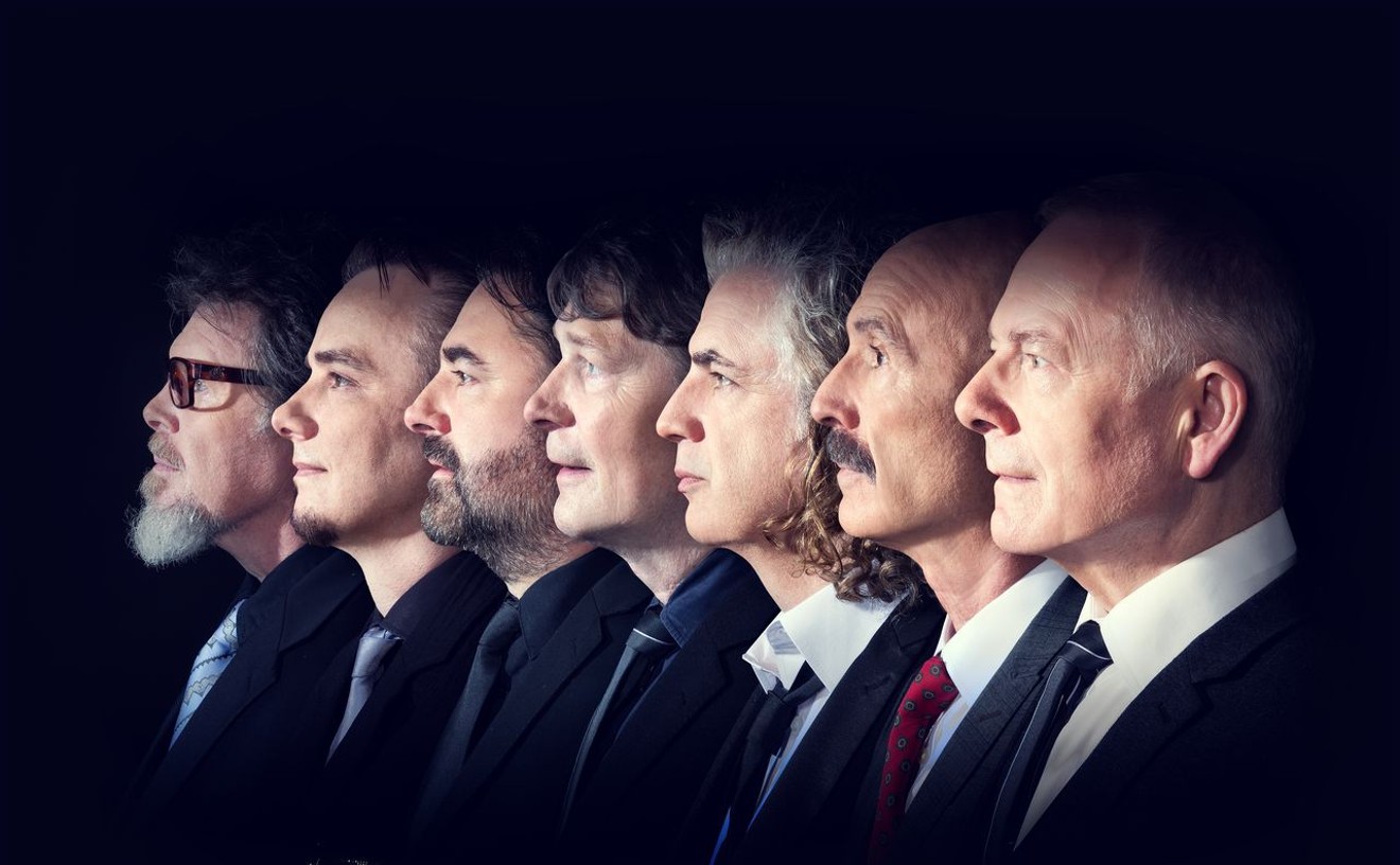 King Crimson performs at Fiddler's Green Amphitheatre on Monday, August 2.
