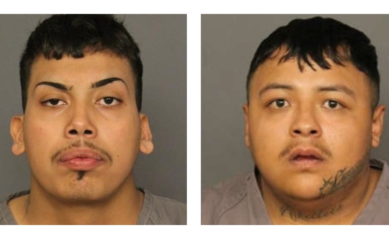 Booking photos of Tlaloc Chavez and Elias Chavez, who have been charged with two of Denver's four gang-related homicides in 2021.