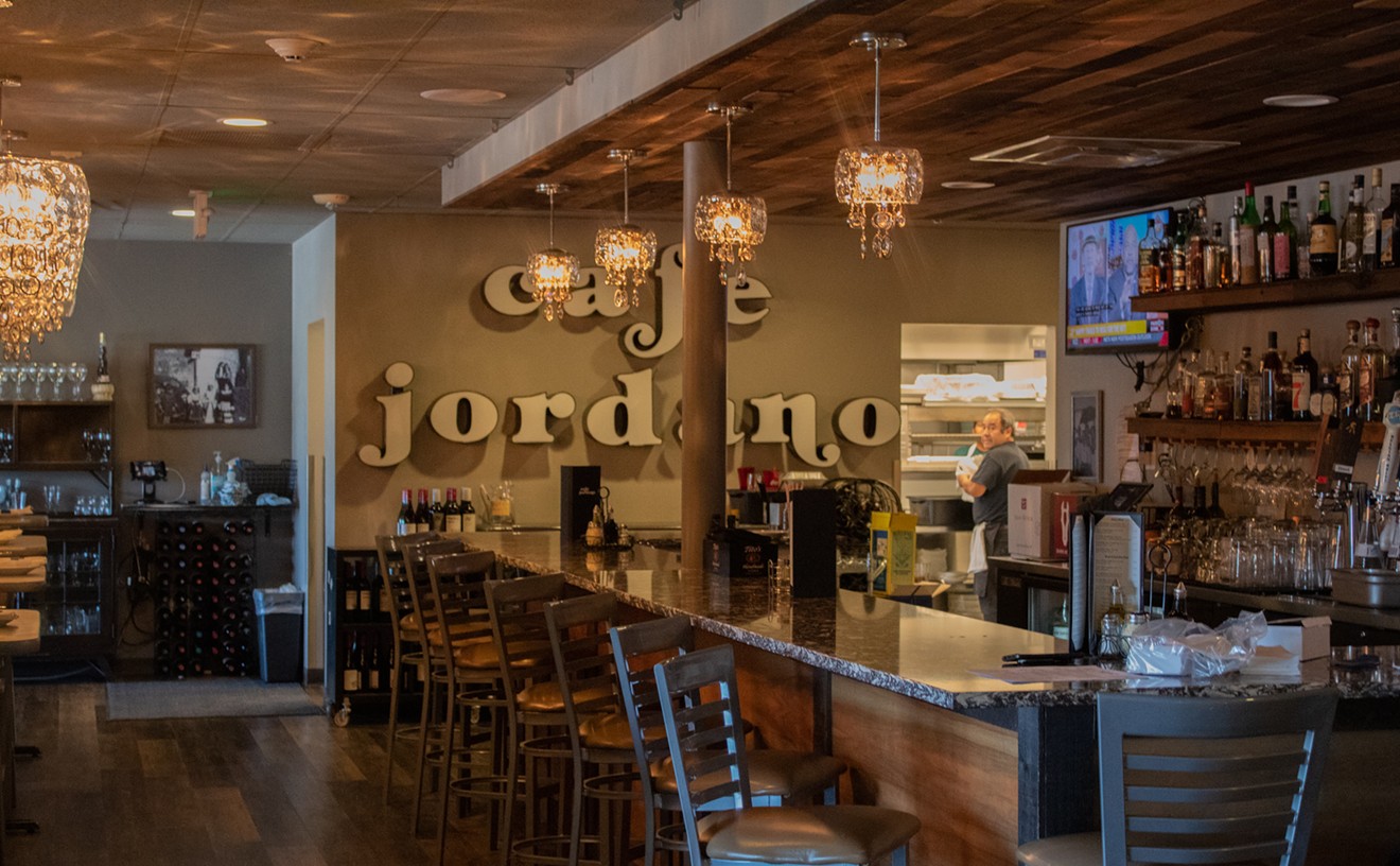 Cafe Jordano boasts a large menu, including a whole section of buffalo dishes, an American twist on traditional Italian fare.