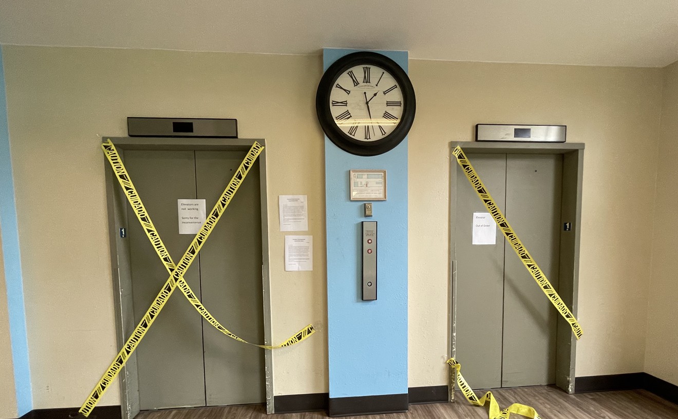 The two elevators at Columbine Towers are broken.