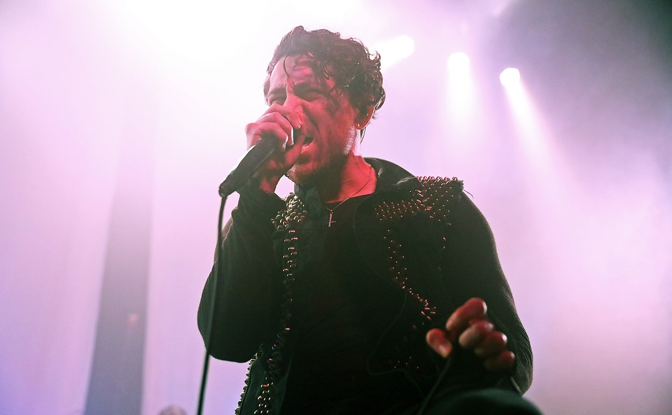 Davey Havok, lead singer of AFI, belts it out at the Gothic Theatre on January 28, 2017.