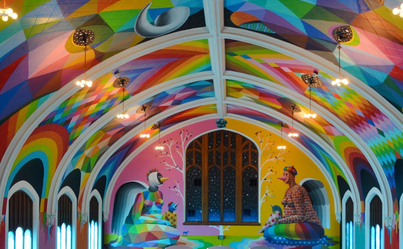 You could get married under this mural at the International Church of Cannabis.