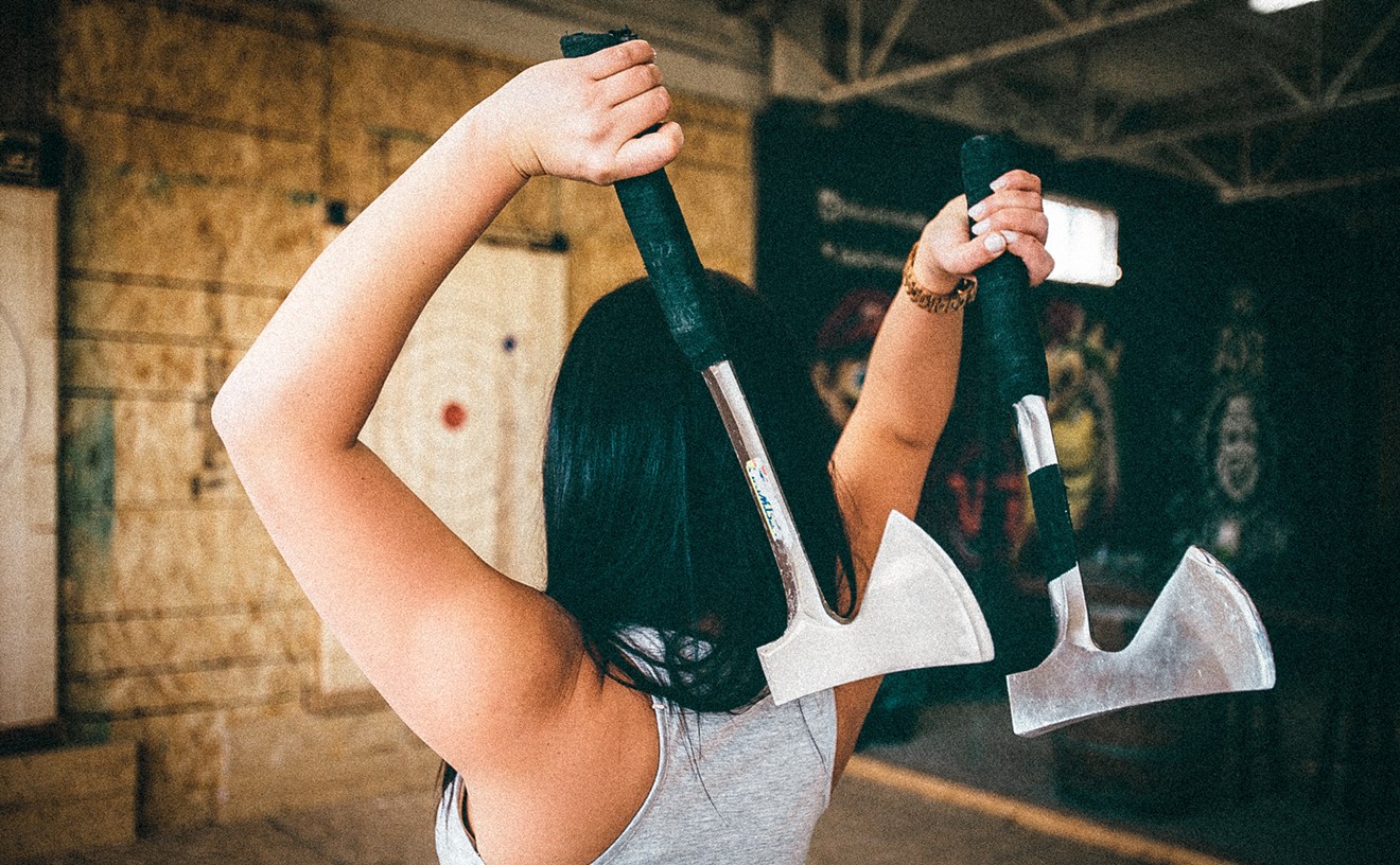 Let out some pent-up aggression on a piece of wood at Bad Axe Throwing.
