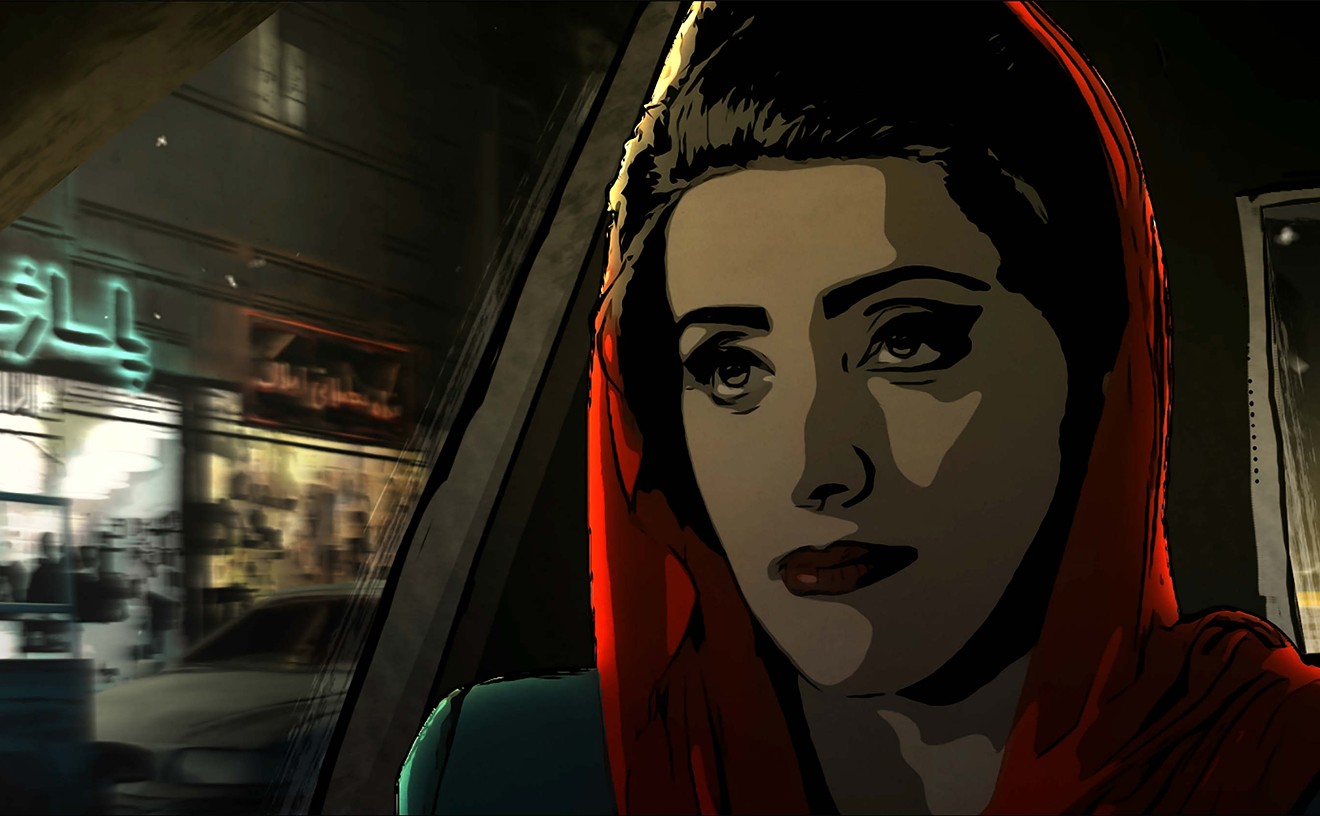 Elmira Rafizadeh plays Pari, a prostitute with a mute son and a jailed husband she wants to divorce in Tehran Taboo, Ali Soozandeh’s Waking Life-like animated vision of the Iranian capital.