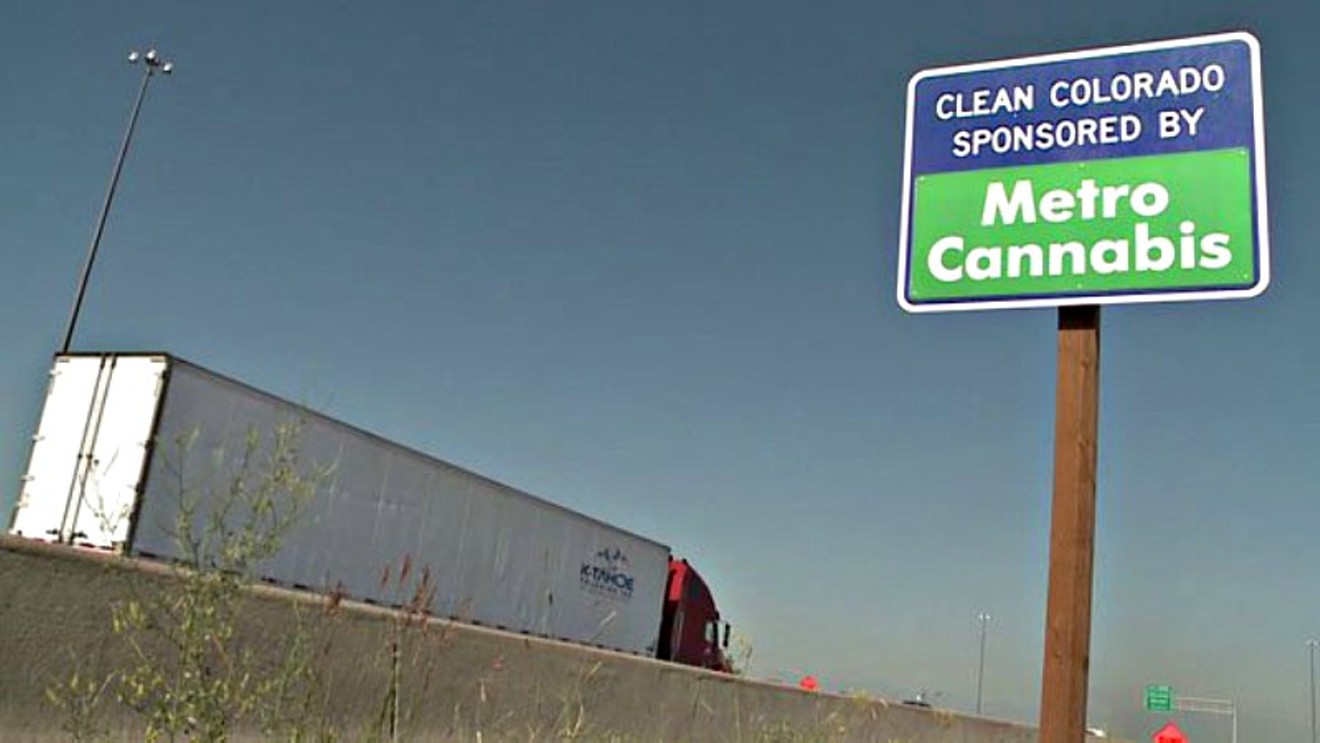 Metro Cannabis was among the first marijuana businesses to sponsor a Colorado highway, as seen in this 2015 image.