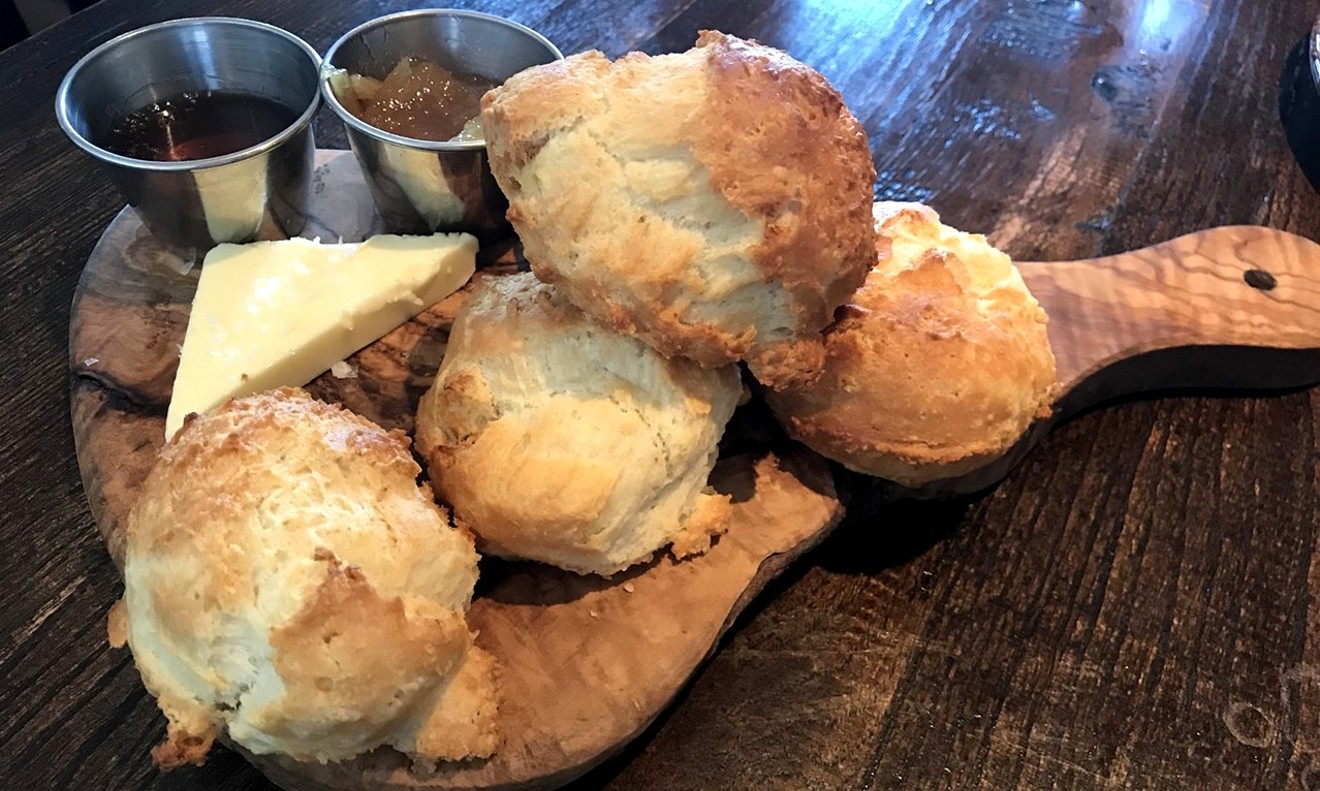 Julep's biscuit board comes with butter, jam and honey.