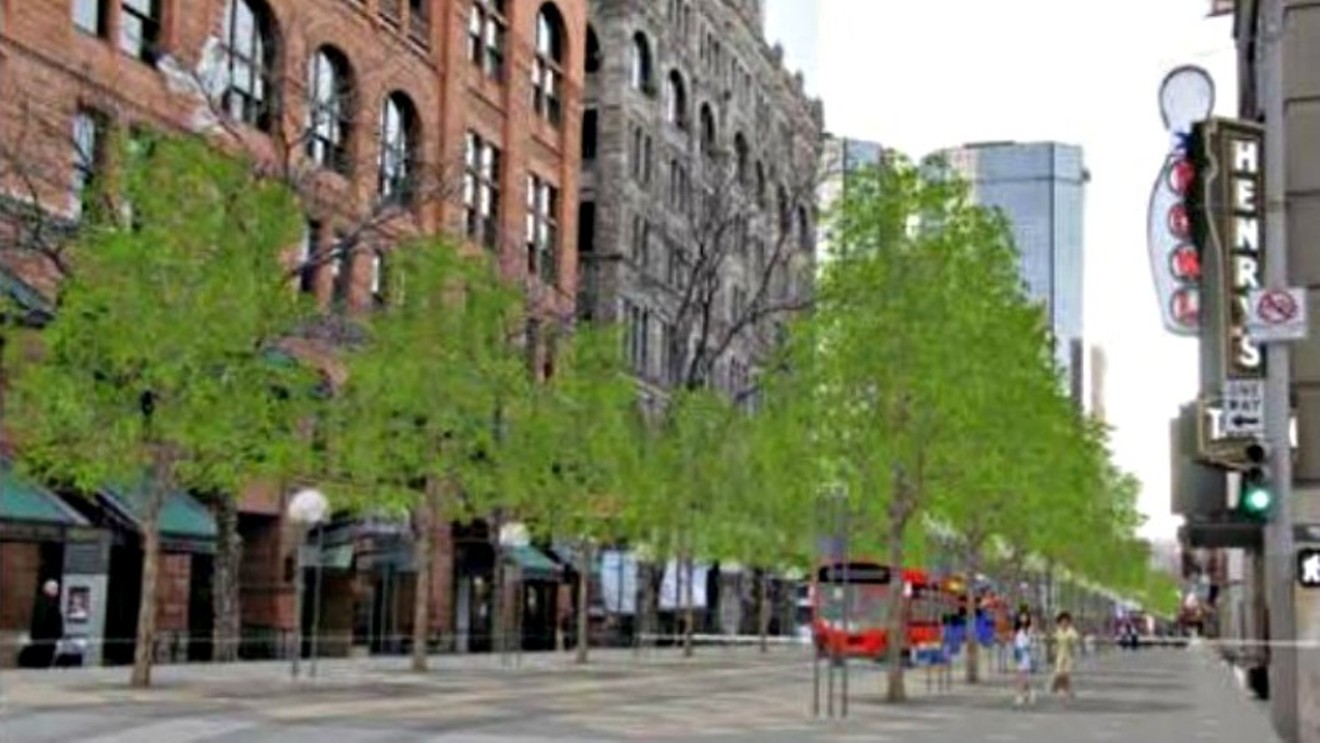 A simulation of the 16th Street Mall if the current plan is put in place.