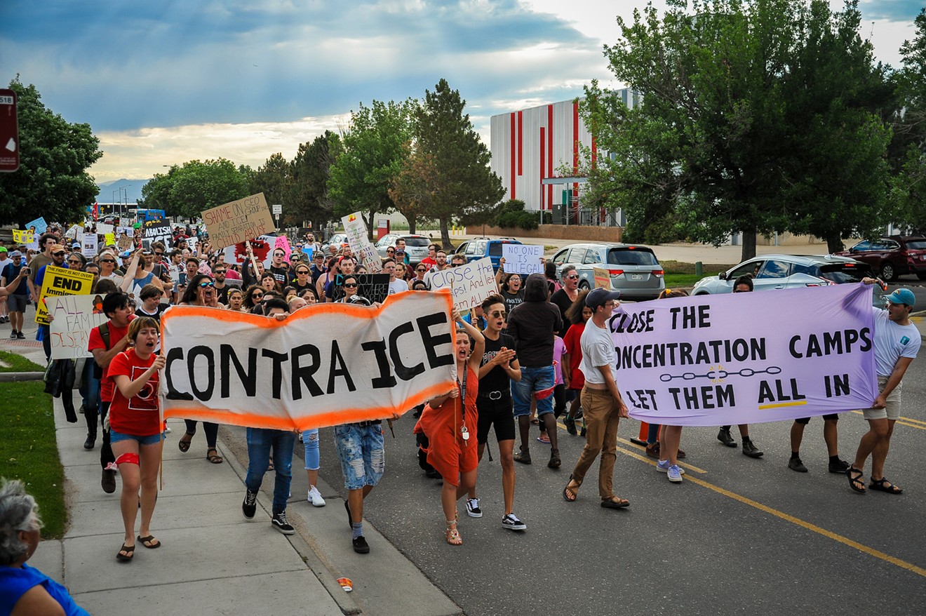 A July 12 protest aimed to call attention to ICE and conditions in immigrant detention centers.