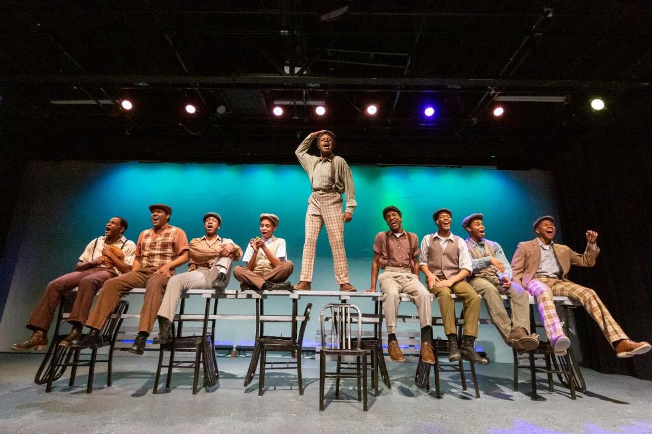 The cast of The Scottsboro Boys at Vintage Theatre.