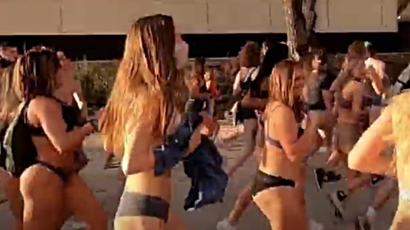 Some of the participants in the May 1 CSU Undie Run, as seen in a video on view below.