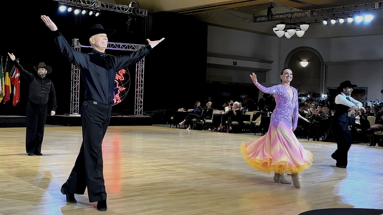 Armstrong and Faith dance the waltz at the United Country Western Dance Council World Championships.