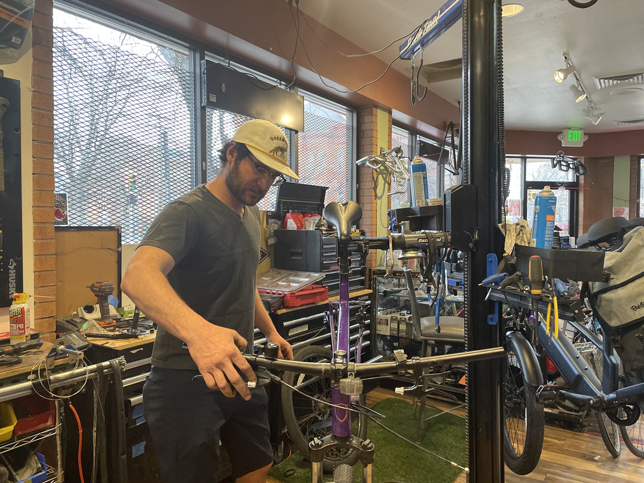 Dimitri Rumschlat has a passion for cycle repair.