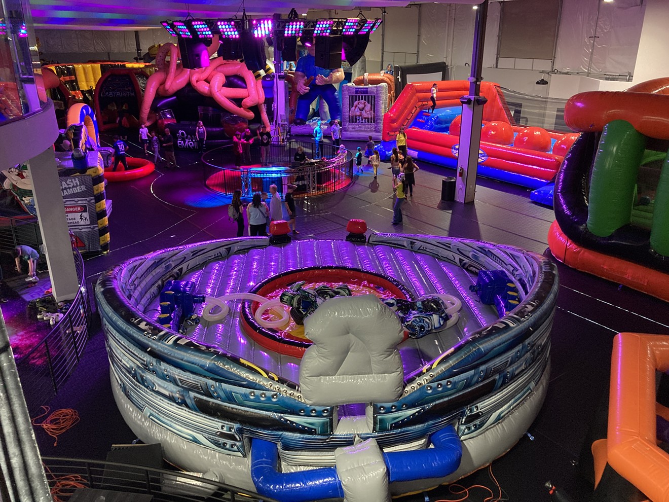 Several of Bounce Empire's inflatable attractions