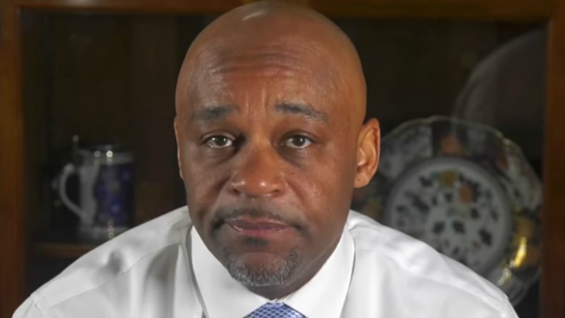 Denver Mayor Michael Hancock in a screen capture from his video apology regarding his behavior toward Detective Leslie Branch-Wise.