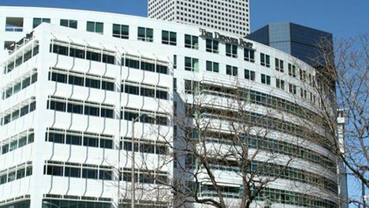 The Denver Post building, where the paper's newsroom was located until earlier this year.