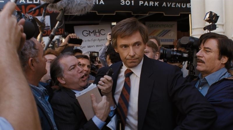In Jason Reitman's The Front Runner, Hugh Jackman (middle) plays U.S. Sen. Gary Hart, an alt-Kennedy from Colorado with a progressive agenda whose attempt to become the Democrats’ 1988 presidential nominee ends badly.