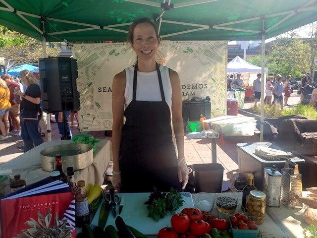 Saturday's chef's demo at the Union Station Farmers' Market starred Linda Hampsten Fox of the Bindery.