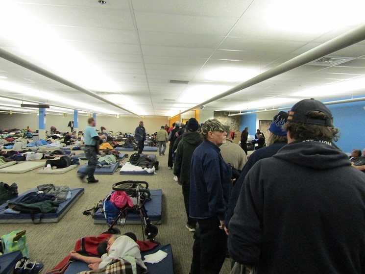 Inside one of the city's now-closed emergency shelters.