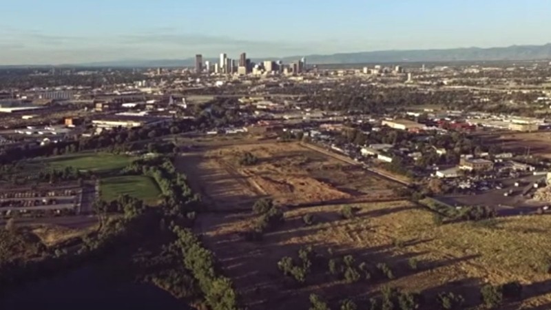 An aerial view of North Denver.