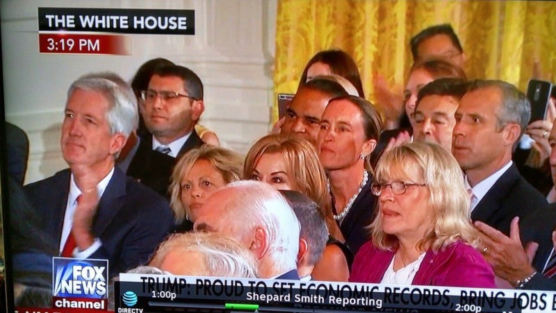 Rick Enstrom, left, at the Small Business Administration event at the White House yesterday.